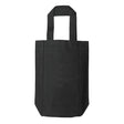 Small Cotton Canvas Double Bottle Wine Tote Bag (5.5'' W X 10.5'' H) 12 Oz-Tote Bag-Brand Your Tote-Black-Brand Your Tote