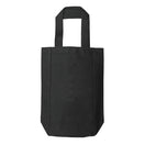 Small Cotton Canvas Double Bottle Wine Tote Bag (5.5'' W X 10.5'' H) 12 Oz-Tote Bag-Brand Your Tote-Black-Brand Your Tote
