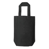 Small Cotton Canvas Double Bottle Wine Tote Bag (5.5'' W X 10.5'' H) 12 Oz-Tote Bag-Brand Your Tote-Black-Brand Your Tote