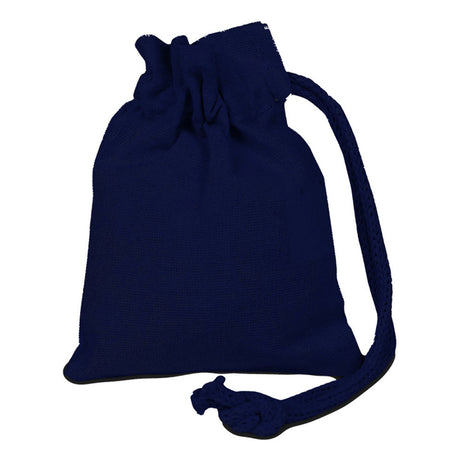 Small Cotton Canvas Single Cord Drawstring Pouch (4'' W X 5'' H) 6 Oz-Pouch-Brand Your Tote-Navy Blue-Brand Your Tote