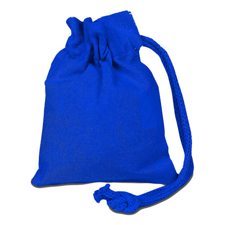 Small Cotton Canvas Single Cord Drawstring Pouch (4'' W X 5'' H) 6 Oz-Pouch-Brand Your Tote-Royal Blue-Brand Your Tote