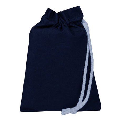 Small Cotton Canvas Single Cord Drawstring Pouch (6'' W X 8'' H) 6 Oz-Pouch-Brand Your Tote-Navy Blue-Brand Your Tote