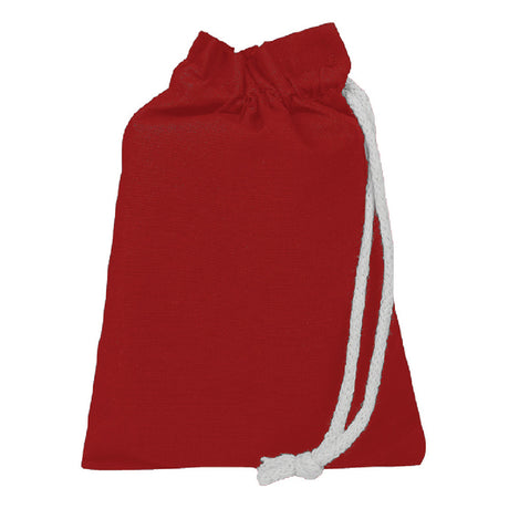 Small Cotton Canvas Single Cord Drawstring Pouch (6'' W X 8'' H) 6 Oz-Pouch-Brand Your Tote-Red-Brand Your Tote
