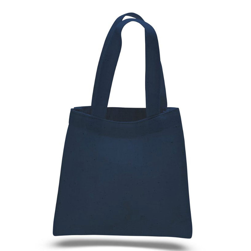 Small Cotton Canvas Tote Bag (6'' W X 6'' H) 6 Oz-Tote Bag-Brand Your Tote-Navy Blue-Brand Your Tote