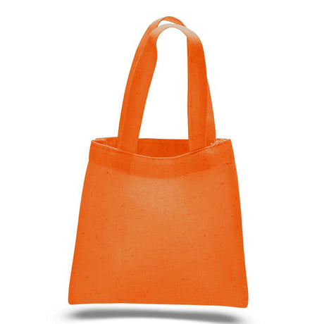 Small Cotton Canvas Tote Bag (6'' W X 6'' H) 6 Oz-Tote Bag-Brand Your Tote-Orange-Brand Your Tote
