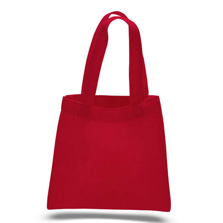 Small Cotton Canvas Tote Bag (6'' W X 6'' H) 6 Oz-Tote Bag-Brand Your Tote-Red-Brand Your Tote