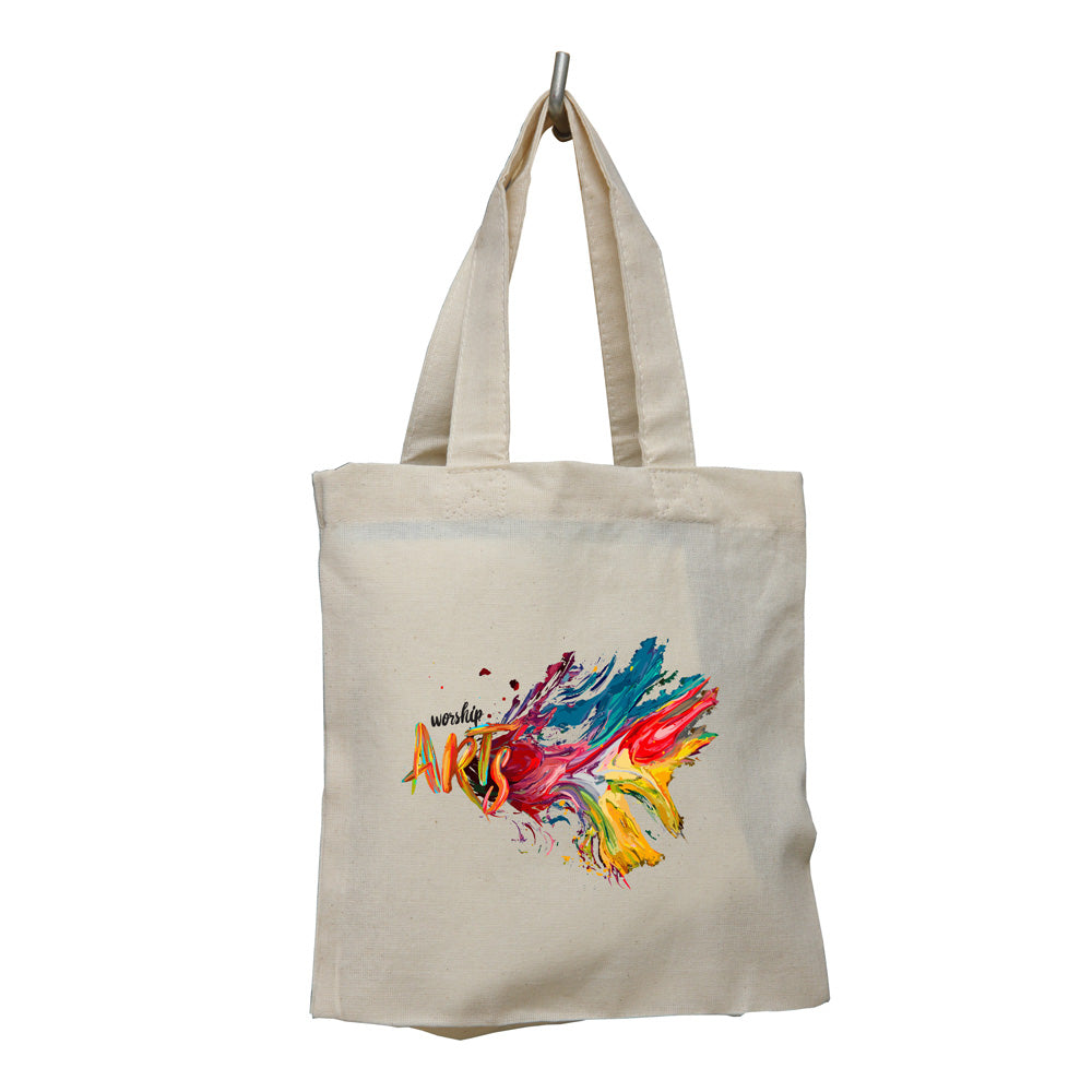 Small Cotton Canvas Tote Bag (8'' W X 8'' H) 7 Oz-Tote Bag-Brand Your Tote-Natural-Brand Your Tote