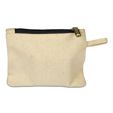 Small Cotton Canvas Zippered Pouch (5'' W X 4'' H) 12 Oz-Pouch-Brand Your Tote-Black-Brand Your Tote