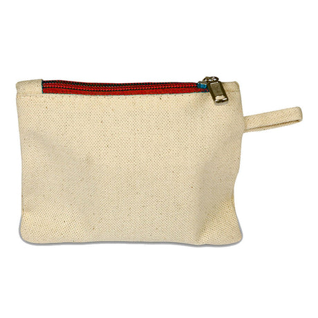 Small Cotton Canvas Zippered Pouch (5'' W X 4'' H) 12 Oz-Pouch-Brand Your Tote-Red-Brand Your Tote