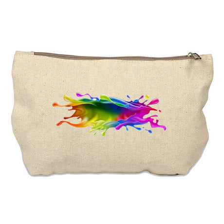 Small Cotton Canvas Zippered Pouch (9.75'' W X 6'' H) 12 Oz-Pouch-Brand Your Tote-Natural-Brand Your Tote