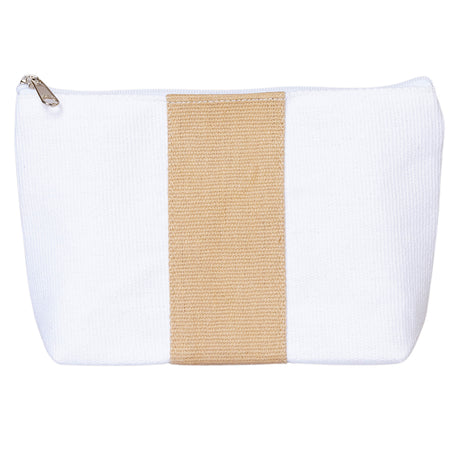 Small Dobby Cotton Beach Club Mate Pouch (9.8'' W X 5.9'' H) 18 Oz-Pouch-Brand Your Tote-Kraft-Brand Your Tote