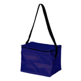 Small Polyester 6 Can Cooler Bag (8'' W X 6'' H) 210D-Bag-Brand Your Tote-Navy Blue-Brand Your Tote