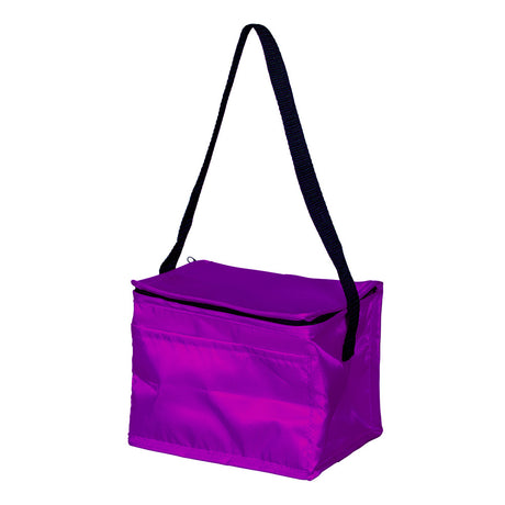 Small Polyester 6 Can Cooler Bag (8'' W X 6'' H) 210D-Bag-Brand Your Tote-Purple-Brand Your Tote