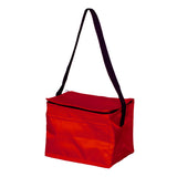 Small Polyester 6 Can Cooler Bag (8'' W X 6'' H) 210D-Bag-Brand Your Tote-Red-Brand Your Tote