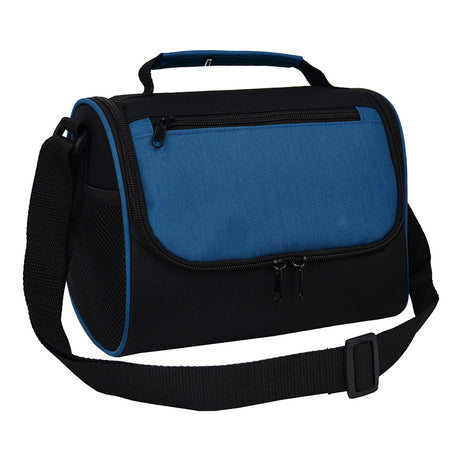 Small Polyester Break Time Lunch Bag (9.5'' W X 7.5'' H) 600D-Bag-Brand Your Tote-Royal Blue Heather-Black-Brand Your Tote