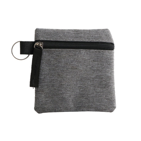 Small Polyester Coin Pouch (3.75'' W X 4'' H) 300D-Pouch-Brand Your Tote-Heather Grey-Black-Brand Your Tote