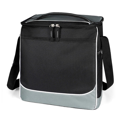 Small Polyester Jefferson Cooler Bag (9'' W X 11.5'' H) 600D-Bag-Brand Your Tote-Grey-Black-Brand Your Tote