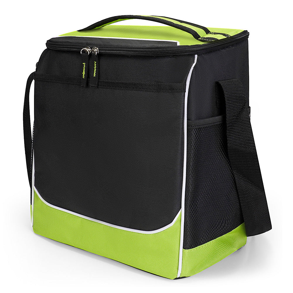 Small Polyester Jefferson Cooler Bag (9'' W X 11.5'' H) 600D-Bag-Brand Your Tote-Lime Green-Black-Brand Your Tote