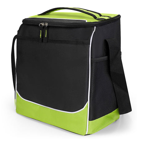 Small Polyester Jefferson Cooler Bag (9'' W X 11.5'' H) 600D-Bag-Brand Your Tote-Lime Green-Black-Brand Your Tote