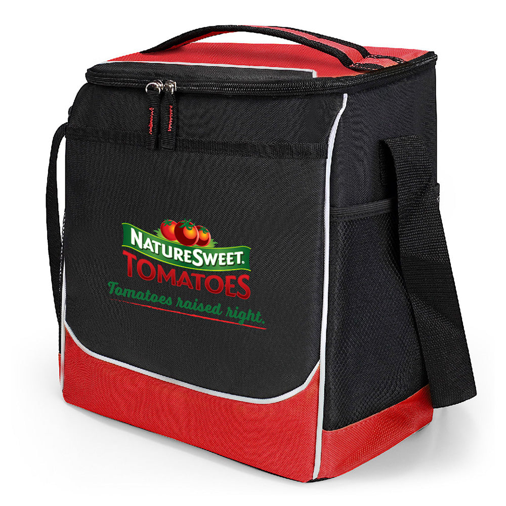 Small Polyester Jefferson Cooler Bag (9'' W X 11.5'' H) 600D-Bag-Brand Your Tote-Red-Black-Brand Your Tote