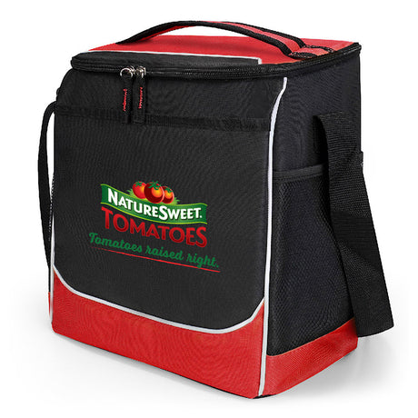 Small Polyester Jefferson Cooler Bag (9'' W X 11.5'' H) 600D-Bag-Brand Your Tote-Red-Black-Brand Your Tote