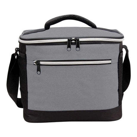 Small Polyester Picnic Cooler Bag (10'' W X 8'' H) 300D-Bag-Brand Your Tote-Heather Grey-Black-Brand Your Tote