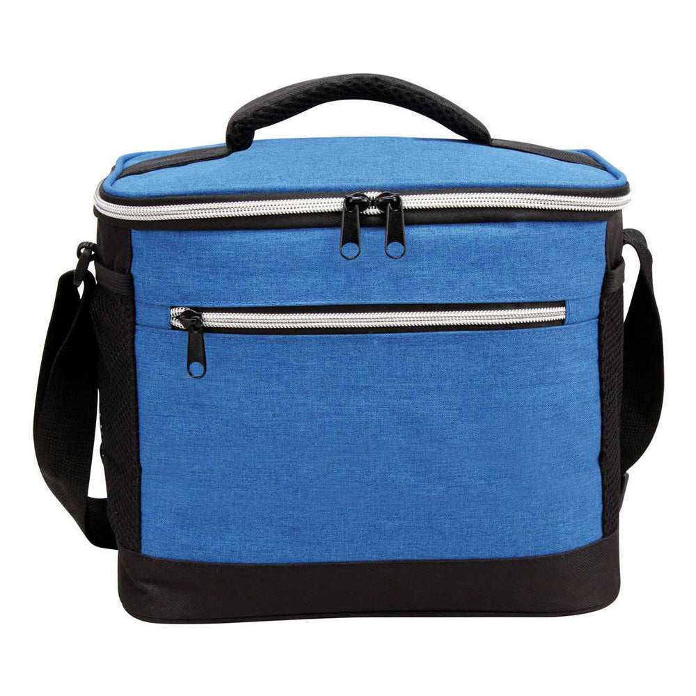 Small Polyester Picnic Cooler Bag (10'' W X 8'' H) 300D-Bag-Brand Your Tote-Royal Blue Heather-Black-Brand Your Tote