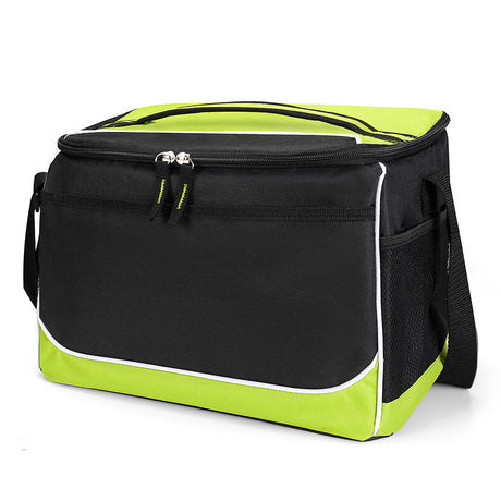 Small Polyester Roosevelt Cooler Bag (10'' W X 8'' H) 600D-Bag-Brand Your Tote-Lime Green-Black-Brand Your Tote