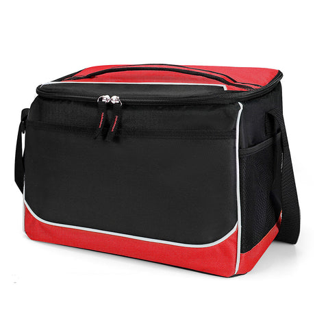 Small Polyester Roosevelt Cooler Bag (10'' W X 8'' H) 600D-Bag-Brand Your Tote-Red-Black-Brand Your Tote