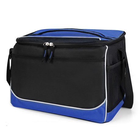 Small Polyester Roosevelt Cooler Bag (10'' W X 8'' H) 600D-Bag-Brand Your Tote-Royal Blue-Black-Brand Your Tote