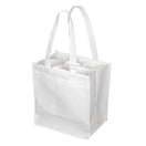 Small Polypropylene 6 Bottle Wine Tote Bag (11'' W X 10'' H) 100 Gsm-Tote Bag-Brand Your Tote-White-Brand Your Tote