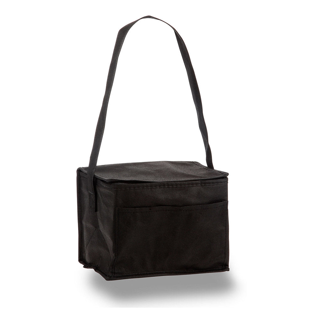 Small Polypropylene 6 Can Cooler Bag (8'' W X 6'' H) 80 Gsm-Bag-Brand Your Tote-Black-Brand Your Tote