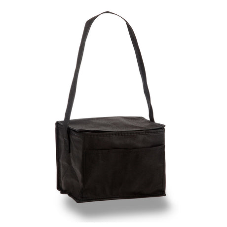 Small Polypropylene 6 Can Cooler Bag (8'' W X 6'' H) 80 Gsm-Bag-Brand Your Tote-Black-Brand Your Tote