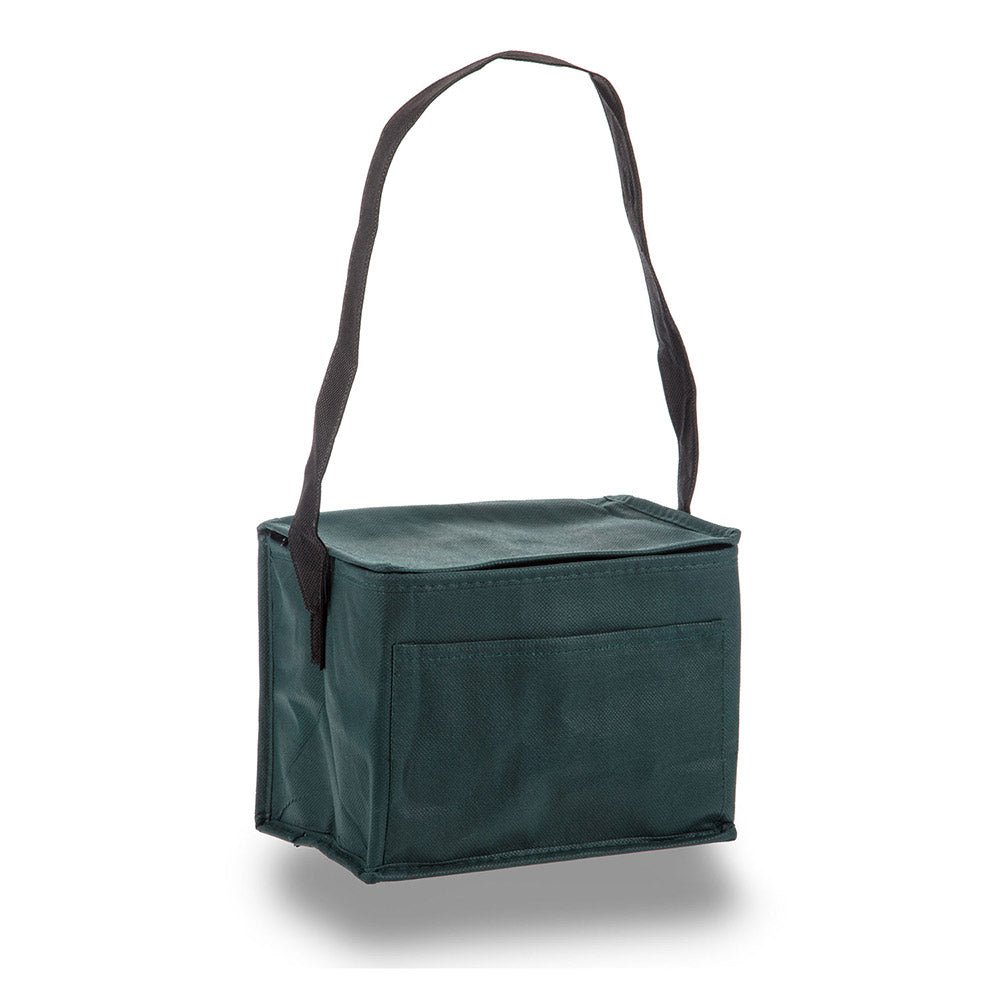 Small Polypropylene 6 Can Cooler Bag (8'' W X 6'' H) 80 Gsm-Bag-Brand Your Tote-Hunter Green-Brand Your Tote