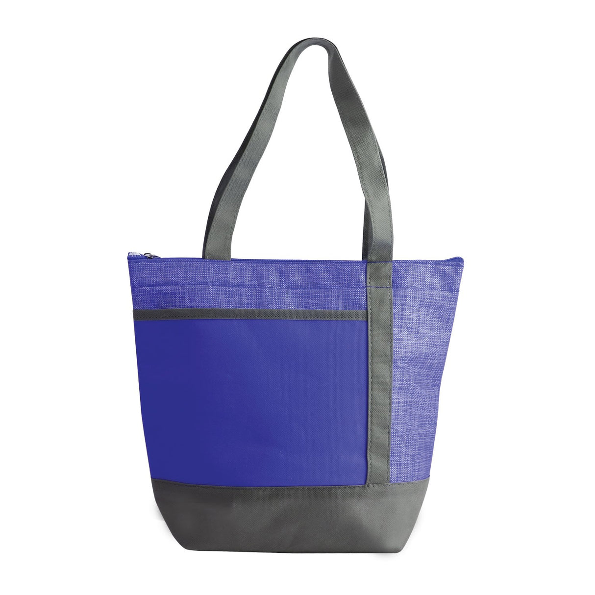 Small Polypropylene Cooler Tote Bag (9.75'' W X 7'' H) 80 Gsm-Tote Bag-Brand Your Tote-Blue-Heather Blue-Grey-Brand Your Tote