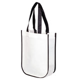 Small Polypropylene Laminated Gift Tote Bag (9'' W X 12'' H) 105 Gsm-Tote Bag-Brand Your Tote-White-Black-White-Brand Your Tote