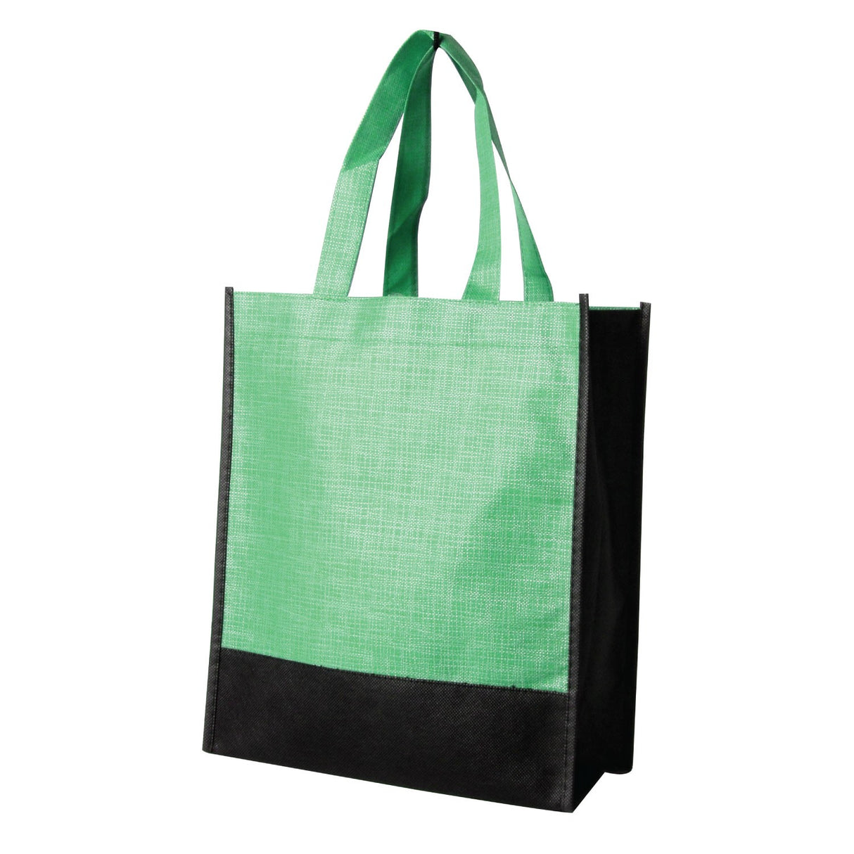 Small Polypropylene Tote Bag (10'' W X 12'' H) 80 Gsm-Tote Bag-Brand Your Tote-Black-Heather Green-Brand Your Tote