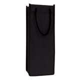 Small Polypropylene Wine Tote Bag (5'' W X 13'' H) 90 Gsm-Tote Bag-Brand Your Tote-Black-Brand Your Tote