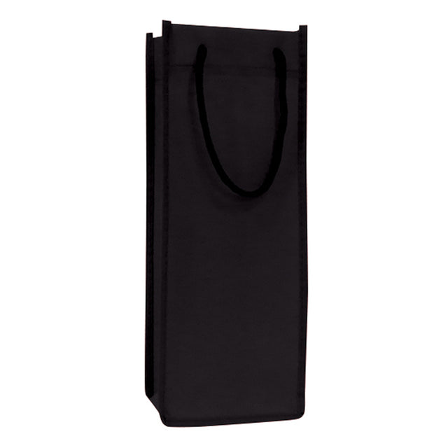 Small Polypropylene Wine Tote Bag (5'' W X 13'' H) 90 Gsm-Tote Bag-Brand Your Tote-Black-Brand Your Tote