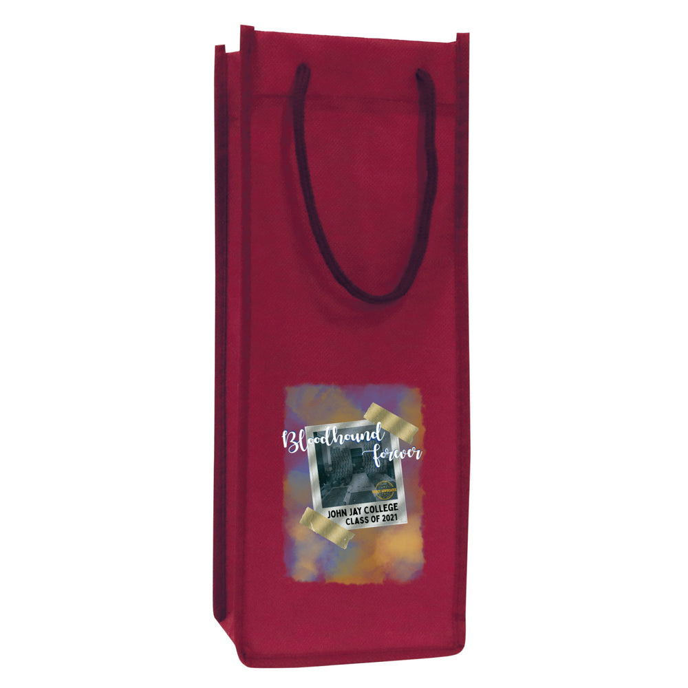 Small Polypropylene Wine Tote Bag (5'' W X 13'' H) 90 Gsm-Tote Bag-Brand Your Tote-Burgundy-Brand Your Tote
