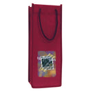 Small Polypropylene Wine Tote Bag (5'' W X 13'' H) 90 Gsm-Tote Bag-Brand Your Tote-Burgundy-Brand Your Tote