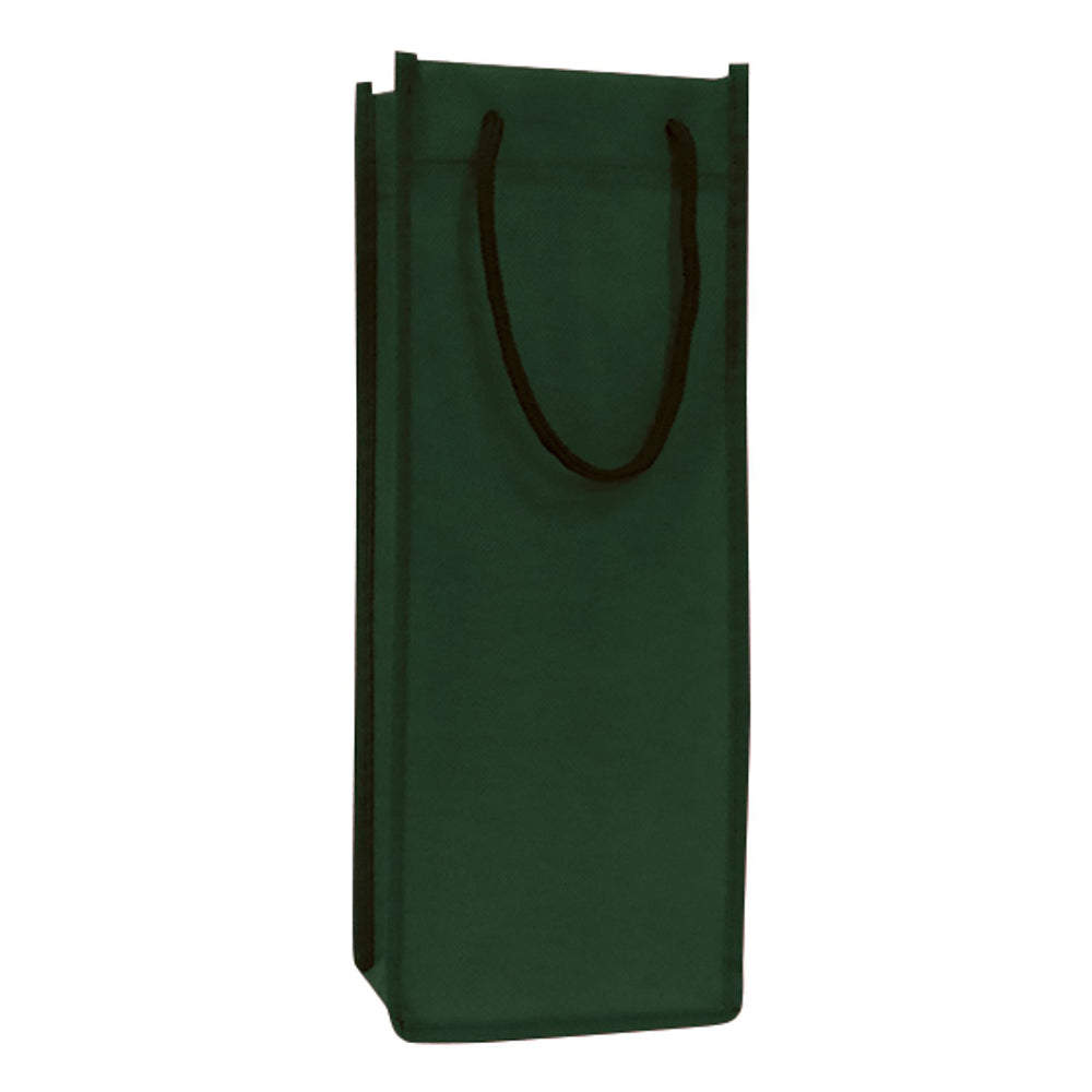 Small Polypropylene Wine Tote Bag (5'' W X 13'' H) 90 Gsm-Tote Bag-Brand Your Tote-Hunter Green-Brand Your Tote