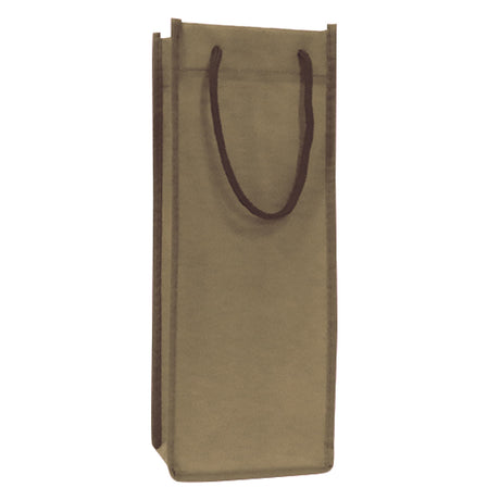 Small Polypropylene Wine Tote Bag (5'' W X 13'' H) 90 Gsm-Tote Bag-Brand Your Tote-Khaki-Brand Your Tote