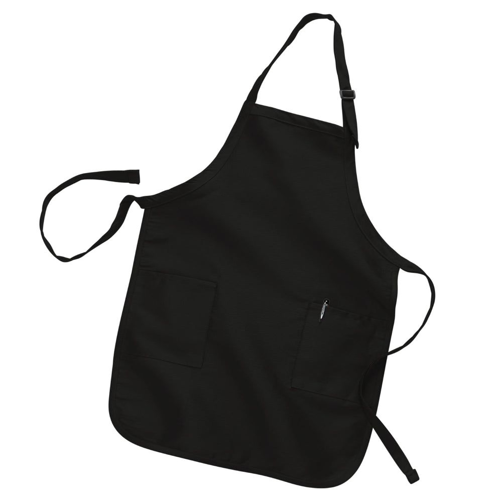 Twill / Poly-Cotton Adjustable Neck Apron (22'' W X 30'' H) 7.5 Oz-Apron-Brand Your Tote-Black-Brand Your Tote