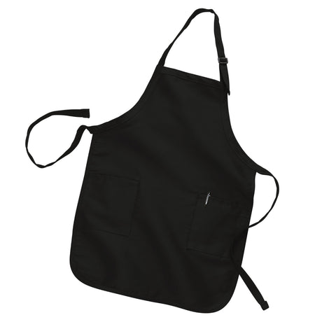 Twill / Poly-Cotton Adjustable Neck Apron (22'' W X 30'' H) 7.5 Oz-Apron-Brand Your Tote-Black-Brand Your Tote