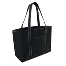 Xl Cotton Canvas Admiral Tote Bag (24'' W X 14'' H) 24 Oz-Tote Bag-Brand Your Tote-Black-Brand Your Tote