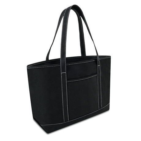 Xl Cotton Canvas Admiral Tote Bag (24'' W X 14'' H) 24 Oz-Tote Bag-Brand Your Tote-Black-Brand Your Tote