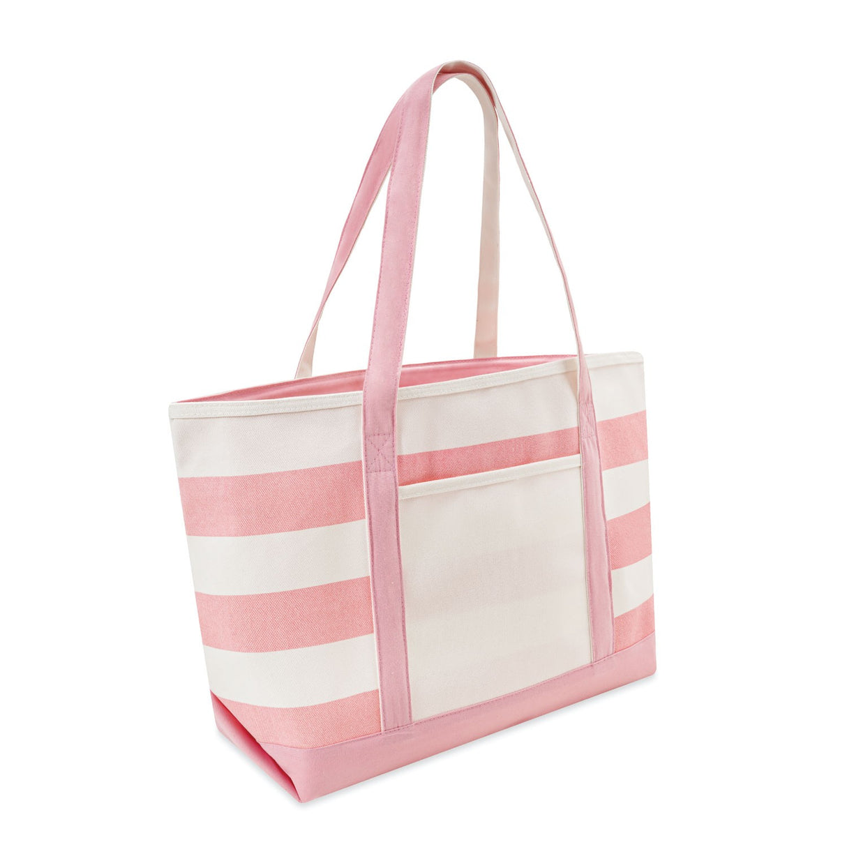 Xl Cotton Canvas Anchor Tote Bag (24'' W X 14'' H) 18 Oz-Tote Bag-Brand Your Tote-Natural-Pink-Brand Your Tote