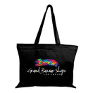 Xl Cotton Canvas Basiczippered Tote Bag (20'' W X 15'' H) 12 Oz-Tote Bag-Brand Your Tote-Black-Brand Your Tote