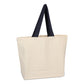 Xl Cotton Canvas Beach Bag (20'' W X 15'' H) 12 Oz-Bag-Brand Your Tote-Natural-Navy Blue-Brand Your Tote